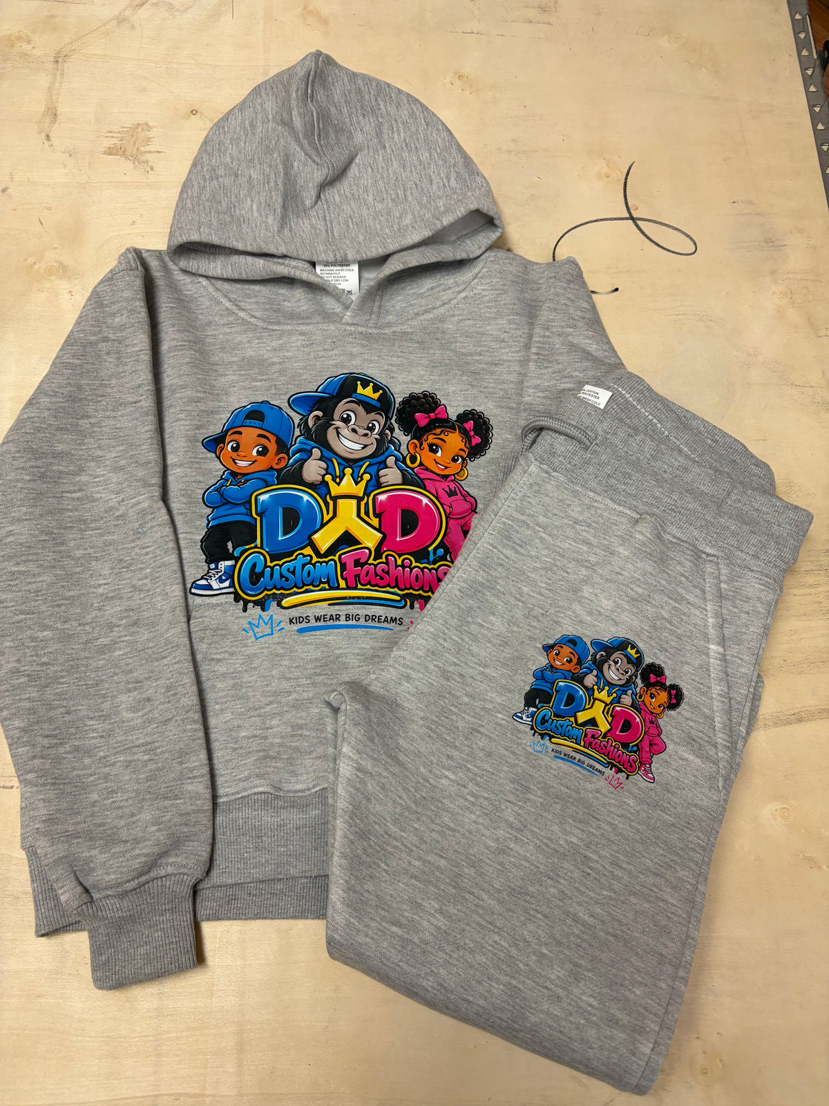 DYD Kids Wear Big Dreams Gray Hoodie & Jogger Set